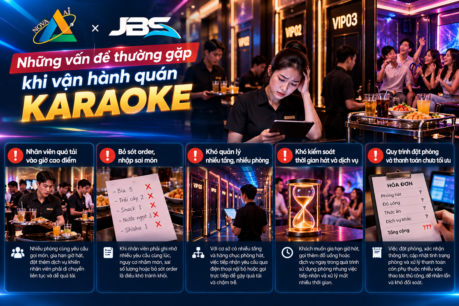 Những vấn đề thường gặp khi vận hành quán karaoke - Phần mềm order sẽ hạn chế những sai sót này