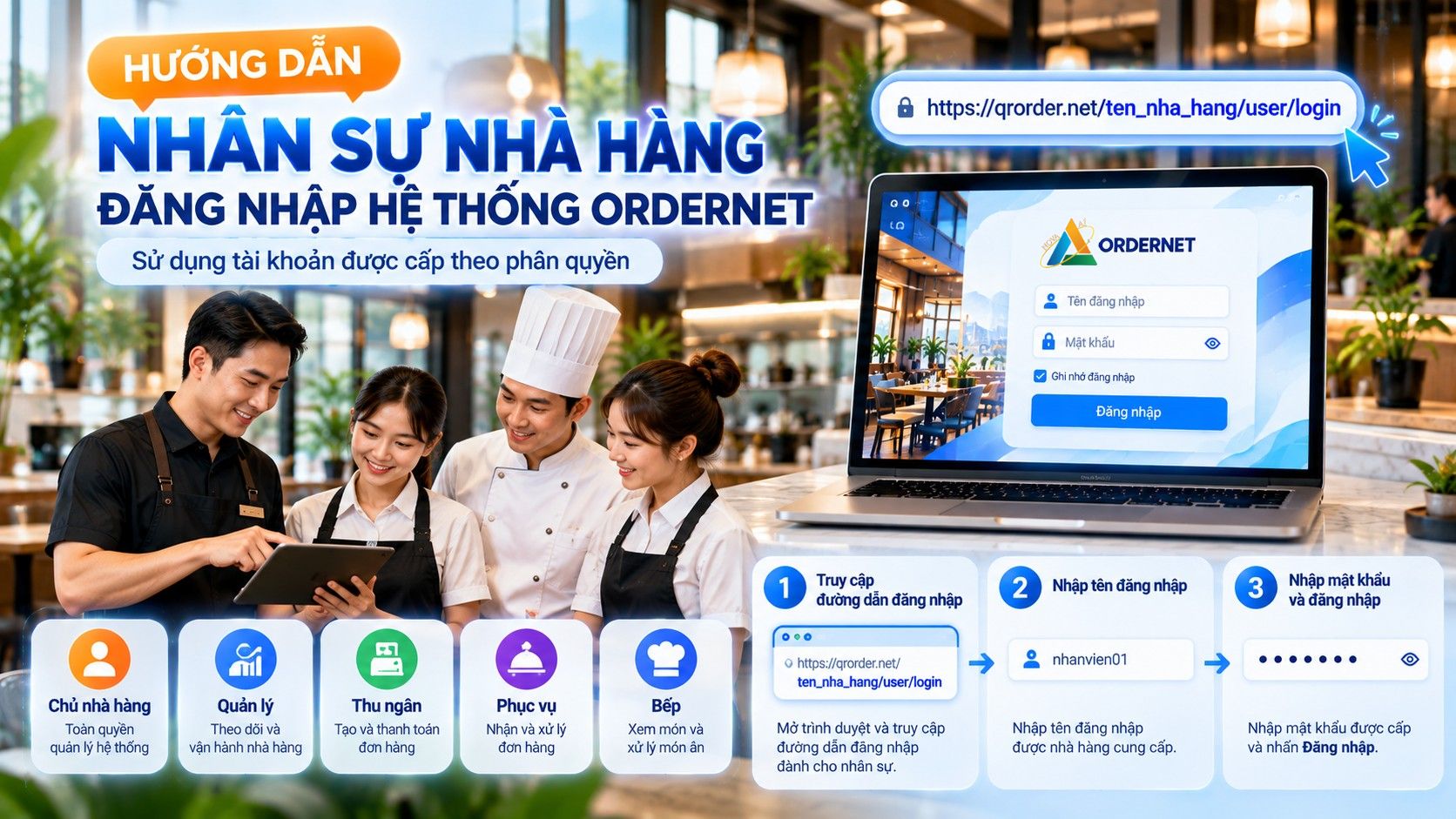 Hướng dẫn nhân sự nhà ahngf đăng nhập phần mề ORDER NET