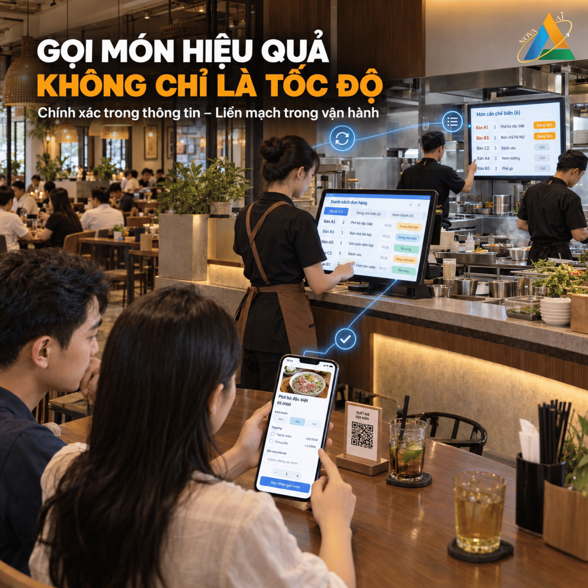 Chuyển order xuống bếp một cách mượt mà hơn với phần mềm gọi món nhà hàng
