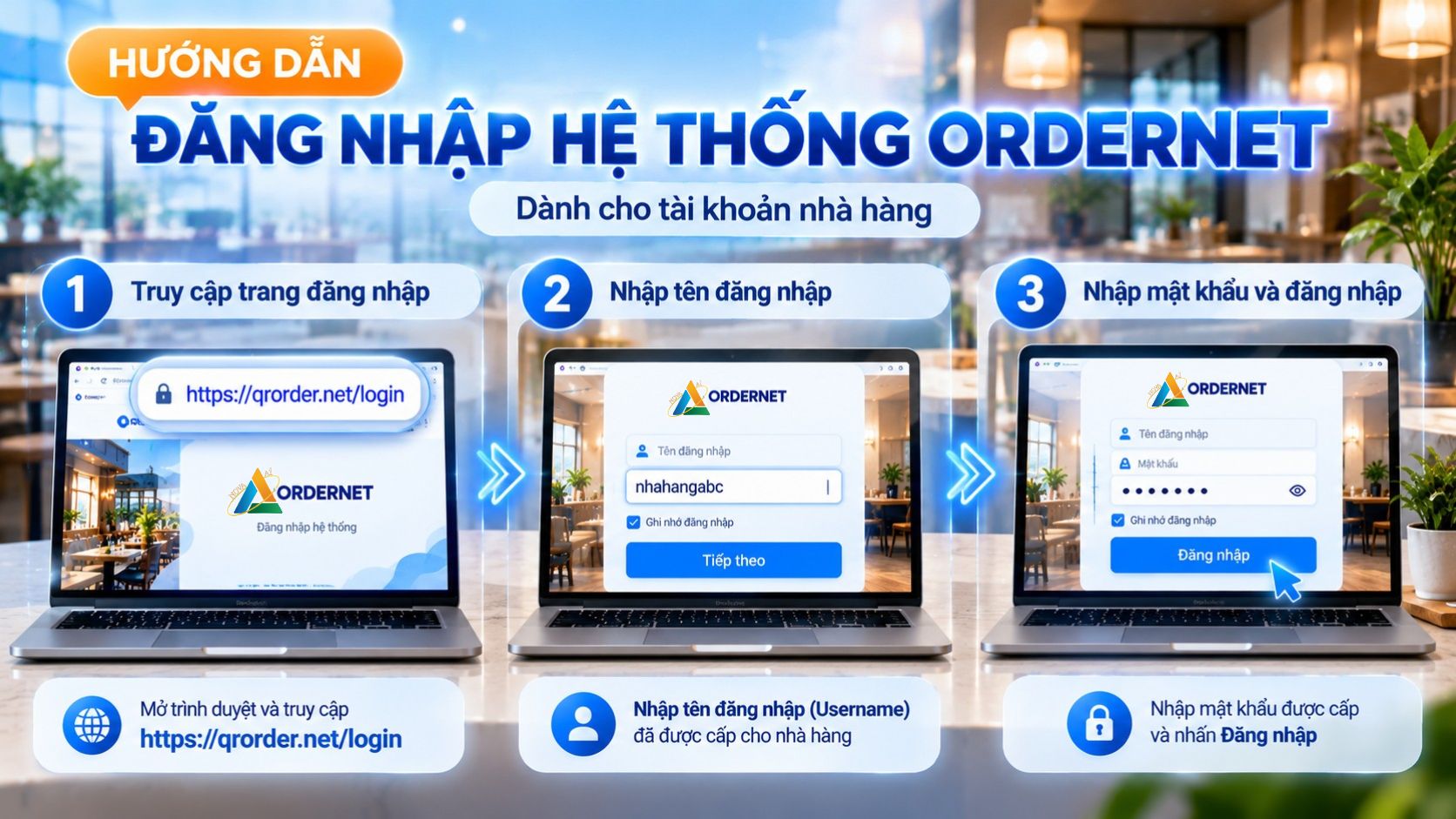 Hướng dẫn đăng nhập phần mềm ORDER NET