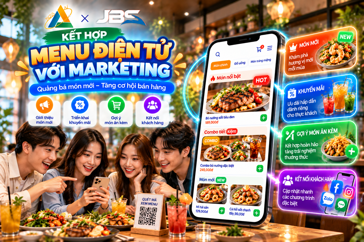 Kết hợp menu điện tử với marketing để tăng cơ hội bán hàng